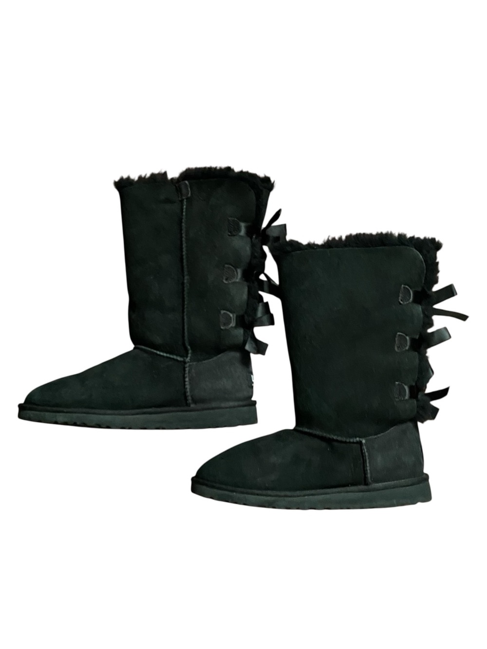 Ugg Bailey Bow Tall Sheepskin Boots Womenโs 6 Black